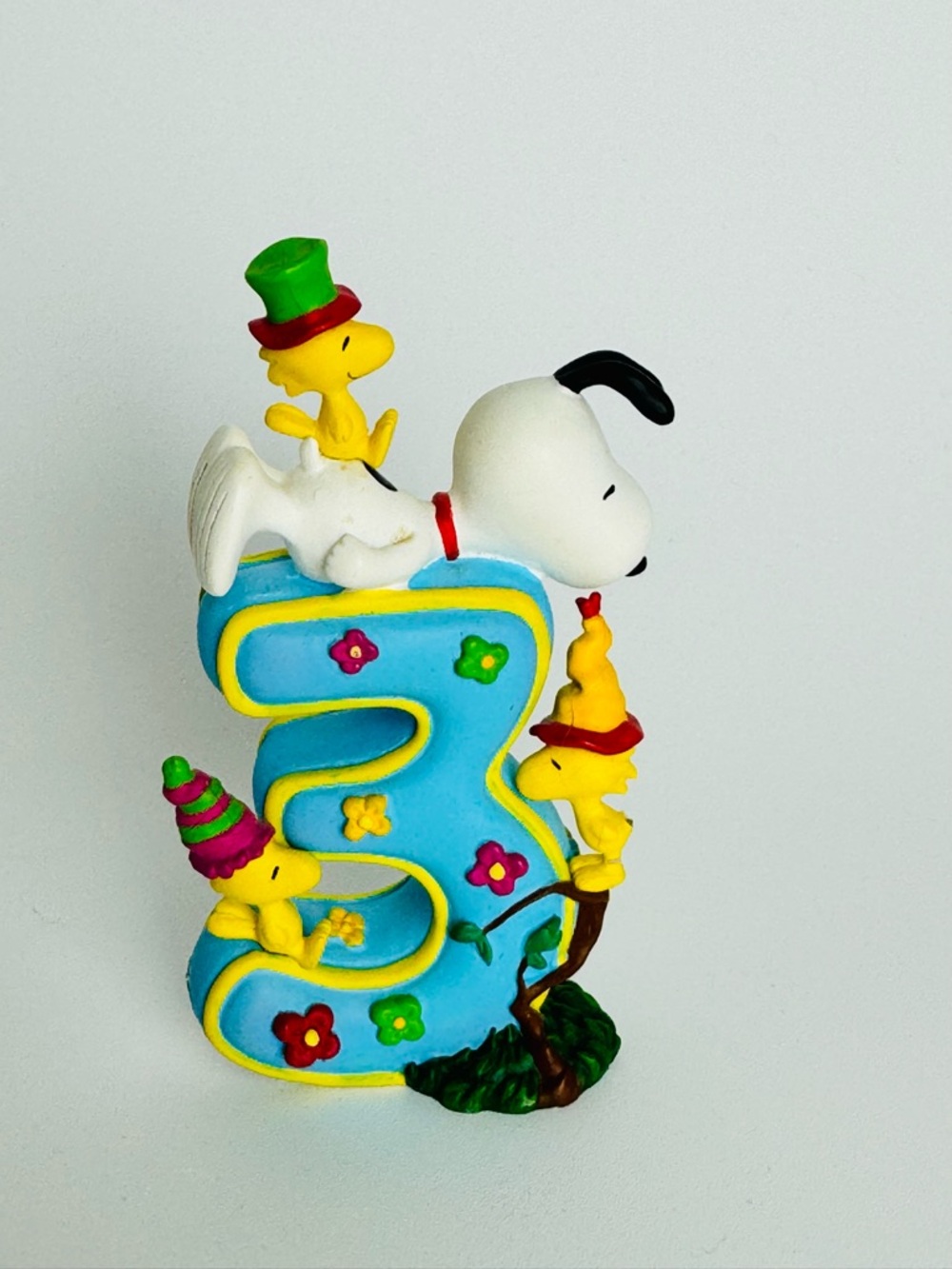 Westland Giftware Snoopy Woodstock Peanuts Happy 3rd Birthday Figurine 4"